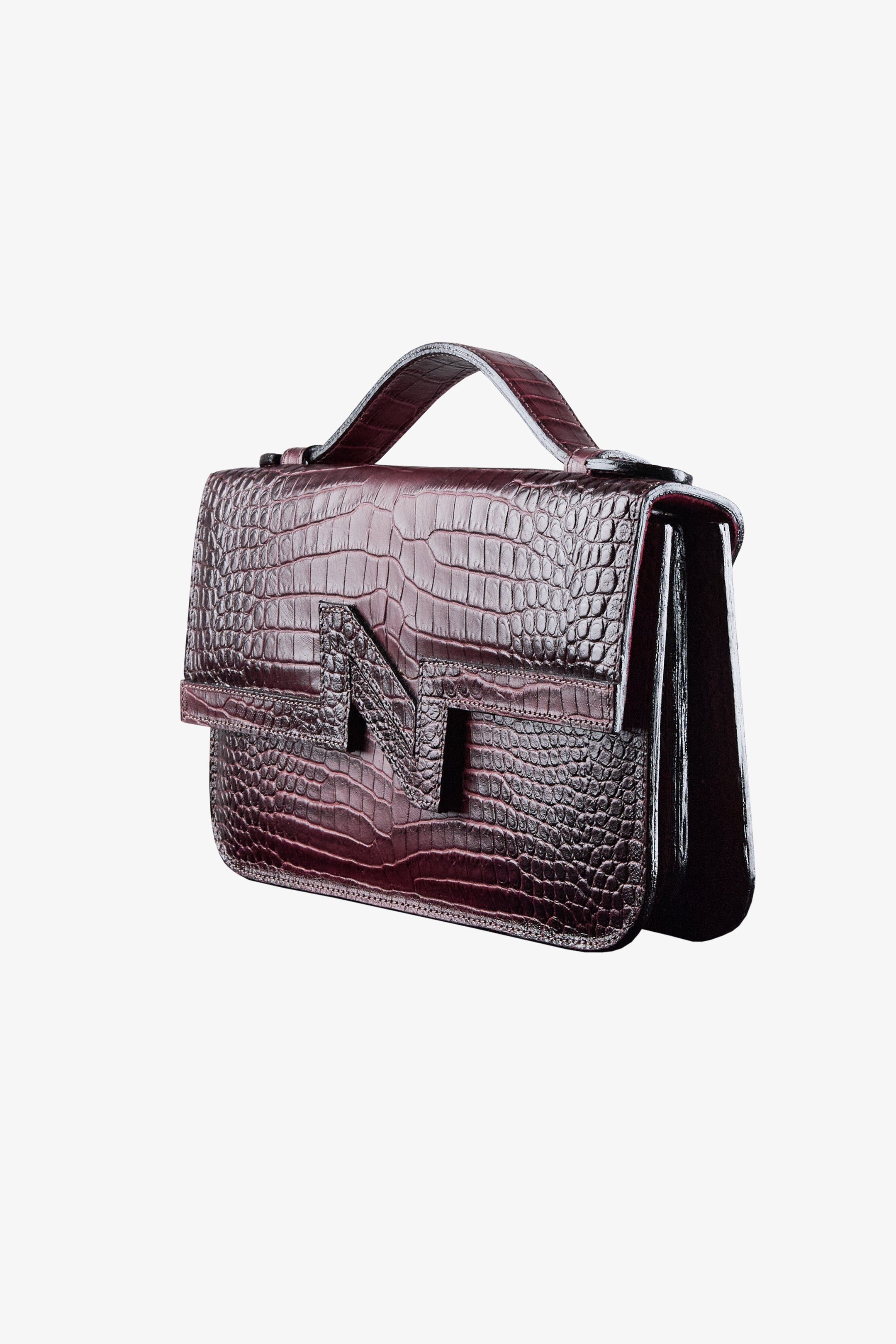 Cartera NV cuero burdeo "L"