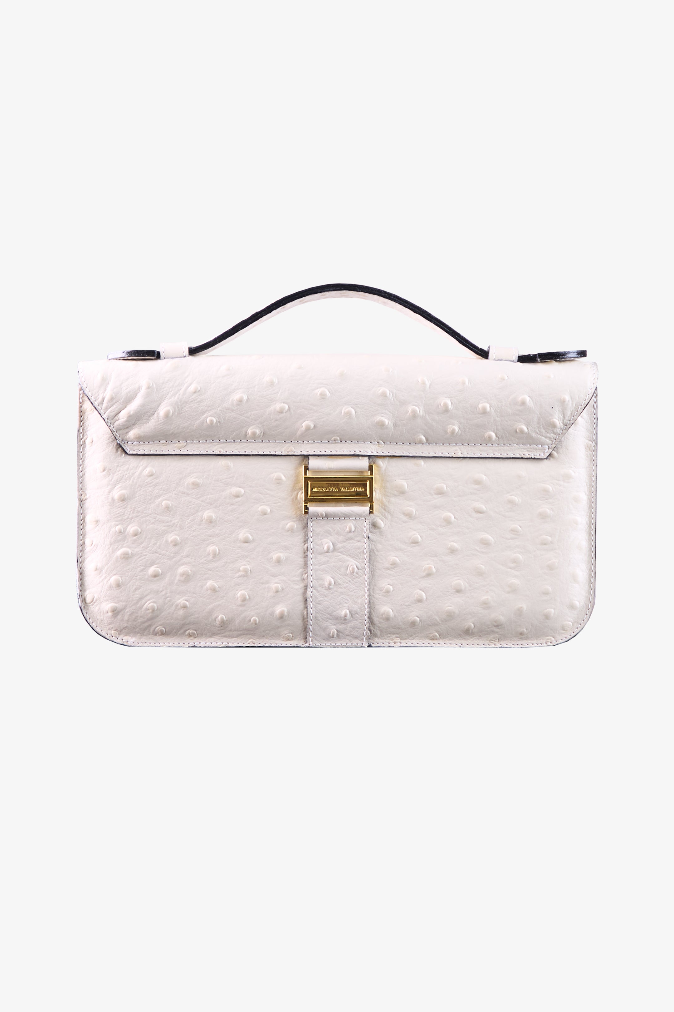 Cartera NV cuero croco white "L"