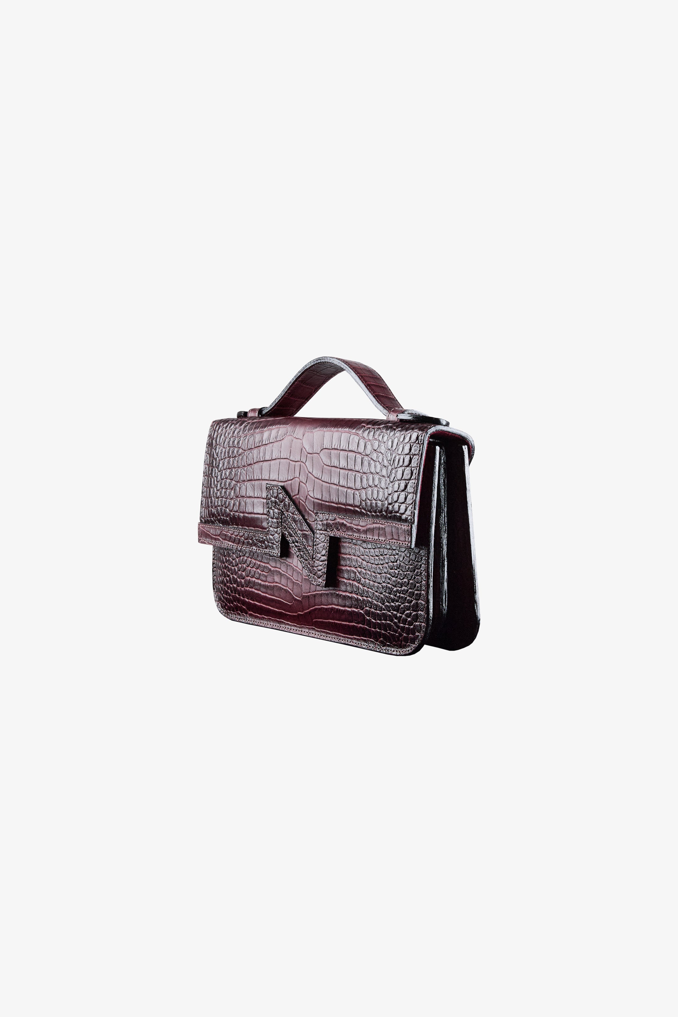 Cartera NV cuero burdeo "M"