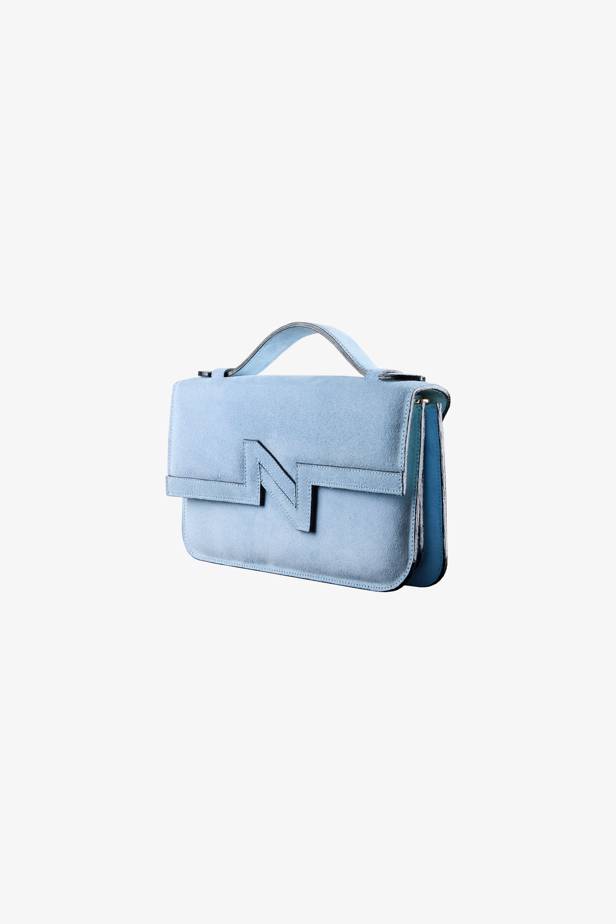 Cartera NV gamuza celeste "M"