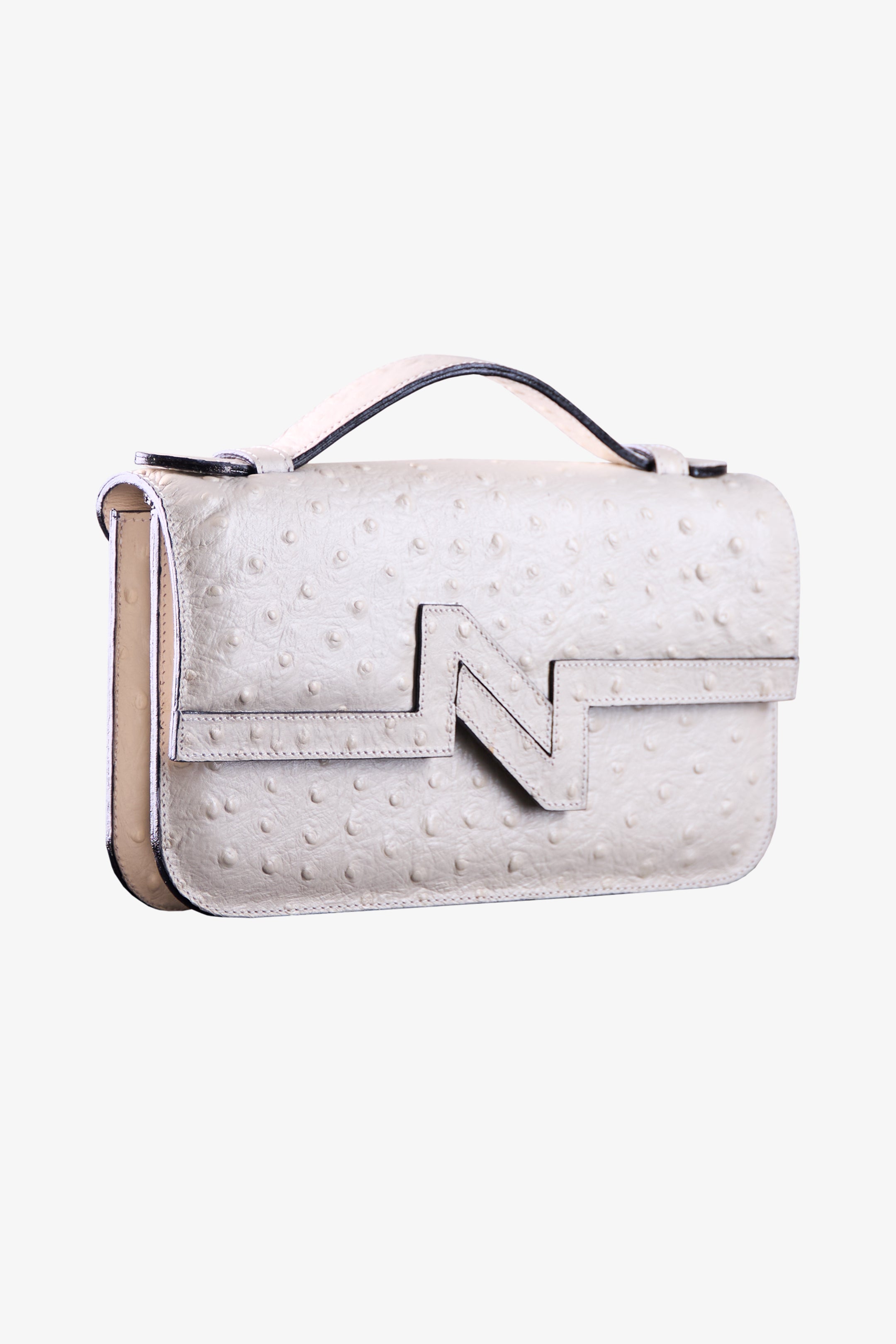 Cartera NV cuero croco white "L"