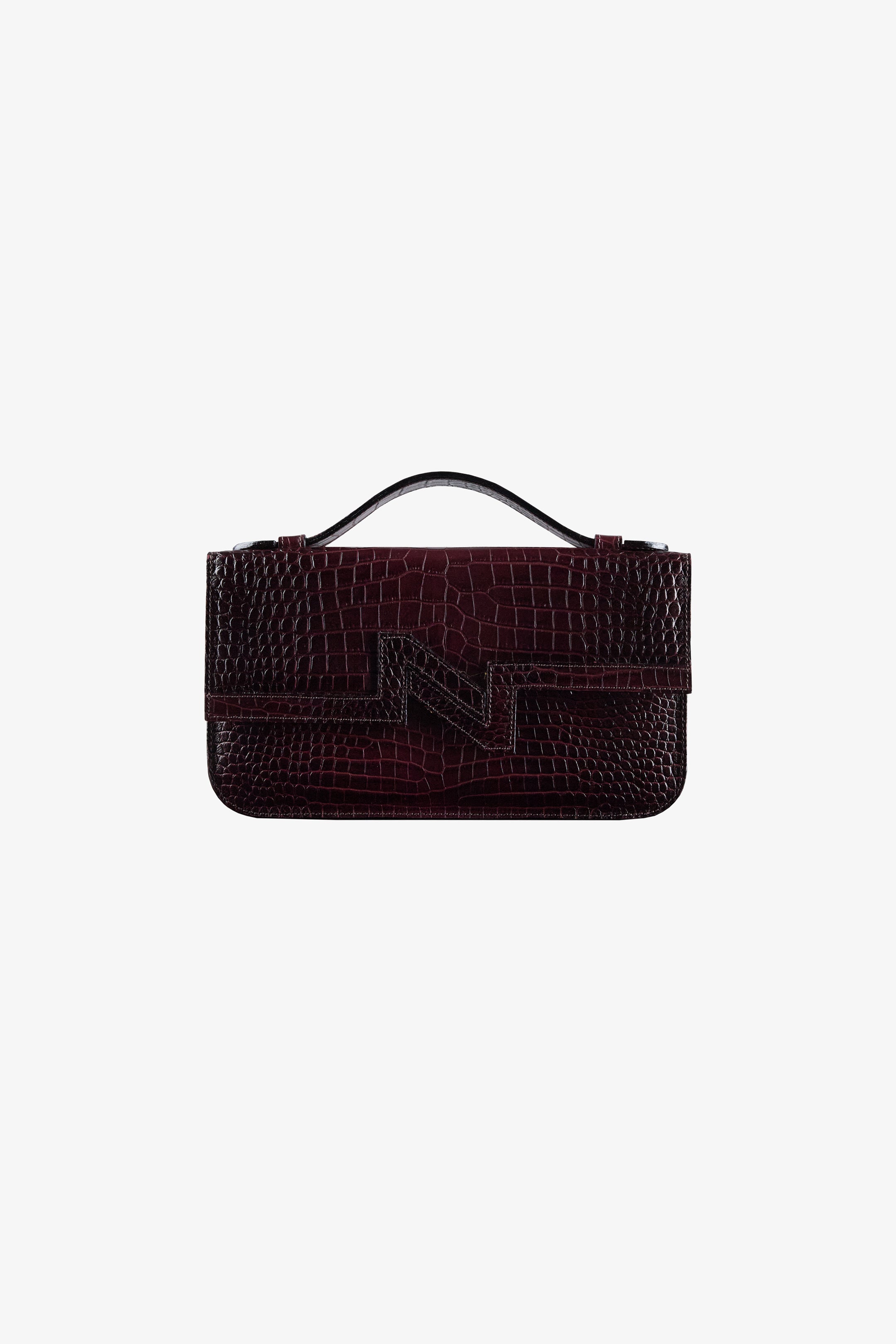 Cartera NV cuero burdeo "M"